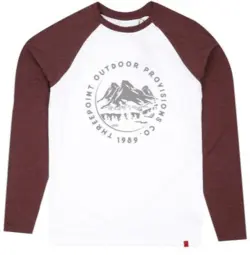 Threepoint - Mountain Range Baseball LS-shirt - White/ Plum Marl