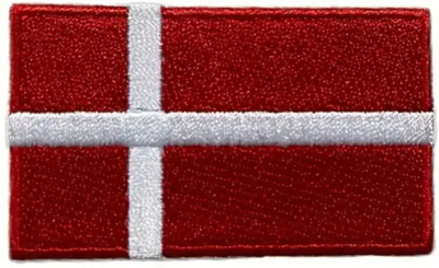 Dansk Flag - Vævet Stof strygemærke