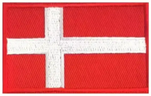 Dansk Flag - Vævet Stof - Velcro